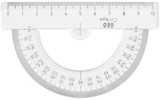 Aristo gradenboog - lengte 10cm - 0-180 graden - transparant - AR-23301