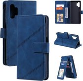 Voor Samsung Galaxy A32 5G Skin Feel Business Horizontale Flip PU Lederen Case met Houder & Multi-kaartsleuven & Portemonnee & Lanyard & Fotolijst (Blauw)