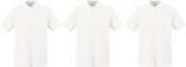 3-Pack maat 2XL wit polo shirt premium van katoen voor heren - Polo t-shirts voor heren