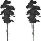 2x Bouquet de 6 roses noires décoration Halloween 37 cm - Accessoires de déguisement