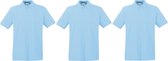 3-Pack maat S lichtblauw polo shirt premium van katoen voor heren - Polo t-shirts voor heren