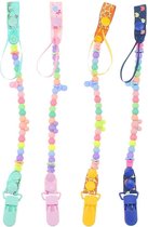 Speenketting - Zinaps Dummy Chain 4 Pieces Pearl Dummy Clip Chain Mooie Dummy Dummy Clips voor Pasgeboren Baby Meisjes Jongens Birthday Geschenken (WK 02129)