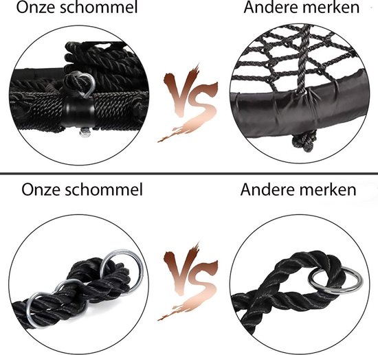 Relaxdays Nestschommel - ronde schommel - 80 cm - kinderschommel