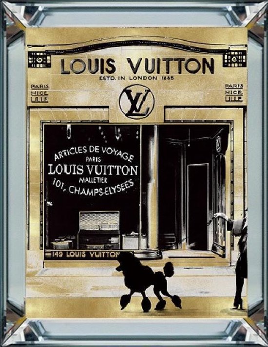 40 x 50 cm - Spiegellijst met prent - Louis Vuitton store - prent achter glas