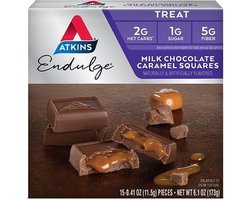 Atkins | Endulge | Milk Chocolate Caramel Squares | 15 x 11,5g | Koolhydraatarm eten doe je zó!