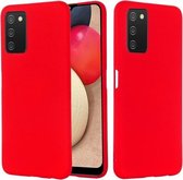 Voor Samsung Galaxy A03s Pure Color Liquid Silicone Shockproof Full Coverage Case (Rood)