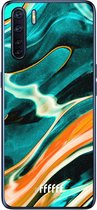 6F hoesje - geschikt voor OPPO A91 -  Transparant TPU Case - Fresh Waves #ffffff