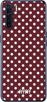 6F hoesje - geschikt voor OPPO A91 -  Transparant TPU Case - Burgundy Dots #ffffff