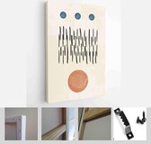 A trendy set of Abstract Hand Painted Illustrations for Wall Decoration, Social Media Banner, Brochure Cover Design or Postcard Background - Modern Art Canvas - Vertical - 19376455