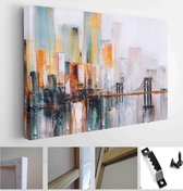 Oil Painting - Brooklyn Bridge, New York - Modern Art Canvas - Horizontal - 1798789597 - 80*60 Horizontal