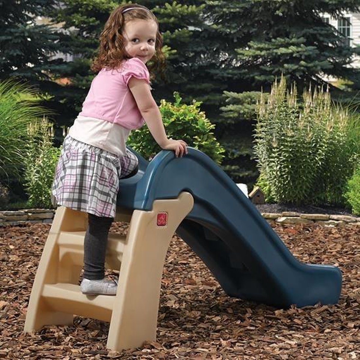 Step2 Play & Fold Jr. Glijbaan in blauw - Opvouwbare glijbaan voor peuter / kind van 1,5 tot 4 jaar - Plastic kinderglijbaan voor de tuin / buiten — afbeelding 8