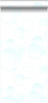 Origin behang zwevende bellenblaas lucht bellen mintgroen, pastelblauw en mat wit - 337213 - 53 cm x 10,05 m