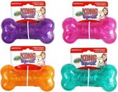 Kong Squeezz Crackle Bone Medium, Let Op ! Alleen De Kleur Geel/Oranje Word Geleverd ! - 15 X 7,5 X 4,5Cm