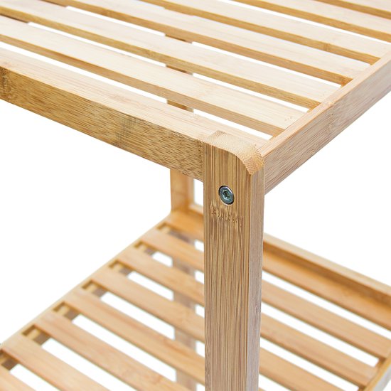 Étagère de salle de bain en bambou avec 3 étagères - 79x33x33 cm - cuisine/salle de bain - style naturel