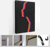 Woman Face Silhouette Vintage Colors Abstract Art, Grunge Texture - Modern Art Canvas - Vertical - 1395550823 - 115*75 Vertical