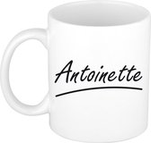 Antoinette naam cadeau mok / beker sierlijke letters - Cadeau collega/ moederdag/ verjaardag of persoonlijke voornaam mok werknemers