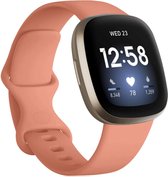 Bandje geschikt voor Fitbit Versa 3 - Maat L - Polsband - Horlogebandje - Siliconen - Koraalroze