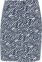 Cassis - Female - Rok in bengaline met een zebraprint  - Marineblauw