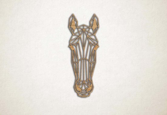 Line Art - Paard 9 - M - 90x33cm - Eiken - geometrische wanddecoratie