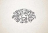 Line Art - Hond - Berner sennen - S - 36x60cm - EssenhoutWit - geometrische wanddecoratie