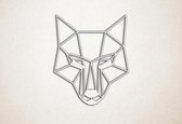 Line Art - Wolf 8 - S - 54x45cm - Wit - geometrische wanddecoratie