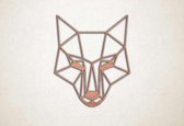 Line Art - Wolf 8 - S - 54x45cm - Multiplex - geometrische wanddecoratie