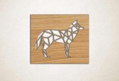 Line Art - Wolf vierkant 7 - S - 45x54cm - Eiken - geometrische wanddecoratie