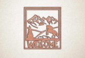 Wanddecoratie - Natuur Welcome - XS - 28x25cm - Multiplex - muurdecoratie - Line Art