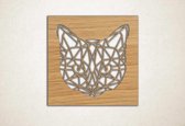 Line Art - Kat 6 vierkant - XS - 25x25cm - Eiken - geometrische wanddecoratie