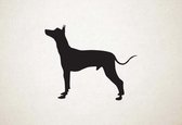 Silhouette hond - Peruvian Hairless Dog - Peruaanse haarloze hond - M - 60x73cm - Zwart - wanddecoratie