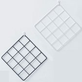 Memobord Metaal - Zinaps Iron Grid Photo Wall Decoratie Multifunctionele Muur Decor Wit Zwart Metalen Mesh Pin Board Draad Mesh Set DIY ins Grid Panel Memo Board Organizer Planken Voor het Ha