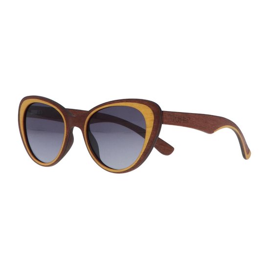 5one® Napoli - Houten Cateye dames zonnebril - grijze lens van 5one® — afbeelding 4