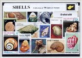 Schelpen – Luxe postzegel pakket (A6 formaat) : collectie van 50 verschillende postzegels van schelpen – kan als ansichtkaart in een A6 envelop - authentiek cadeau - kado - geschen