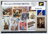 Tokkelinstrumenten – Luxe postzegel pakket (A6 formaat) : collectie van 50 verschillende postzegels van tokkelinstrumenten – kan als ansichtkaart in een A6 envelop - authentiek cadeau - kado - geschenk - kaart - harp - gitaar - mandoline - ukelele