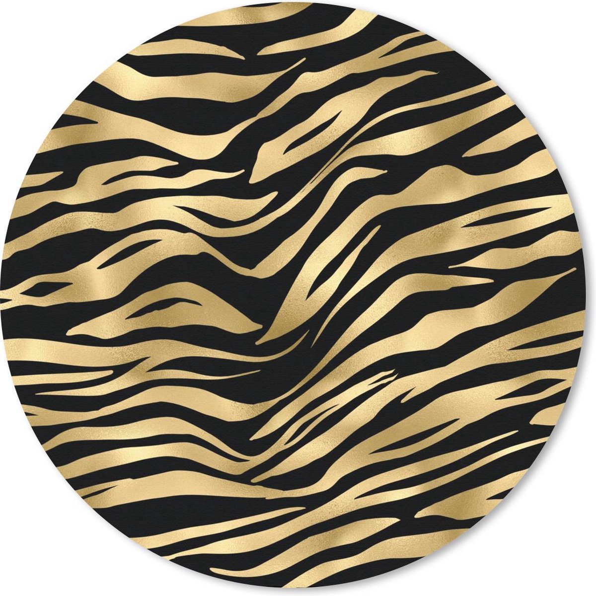 Muismat rond 30x30 cm - Mousepad Patronen - Zebra - Goud - Ronde muismatten
