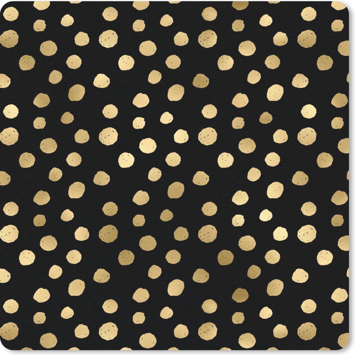 Muismat 20x20 cm - Mousepad Patronen - Stippen - Goud - Muismatten