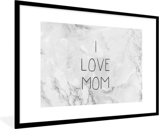 Cadre photo avec affiche - Proverbes - Maman - Citations - J'aime maman - 120x80 cm - Cadre pour affiche