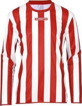Masita | Sportshirt Barça Lange Mouw Dames & Heren Shirt Licht - Stevig - 100% Polyester - RED/WHITE - 140