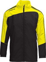 Masita | Windbreaker Forza - Dames Heren Kind Regen- Windjack met Capuchon - BLACK/YELLOW - 164