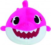 knuffel Haai junior 17 cm pluche roze/wit