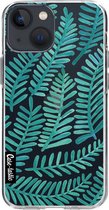 Casetastic Apple iPhone 13 mini Hoesje - Softcover Hoesje met Design - Turquoise Fronds Print