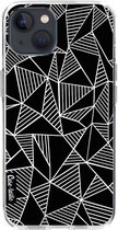 Casetastic Apple iPhone 13 Hoesje - Softcover Hoesje met Design - Abstraction Lines Black Print