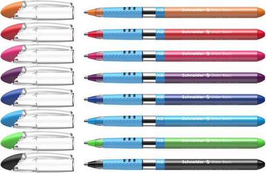 Schneider balpen - Slider Basic - penpunt XB 1,4 mm - etui 8 stuks - assorti kleuren - S-151298