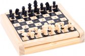 zakformaat schaakspel 12 x 12 cm zwart/wit