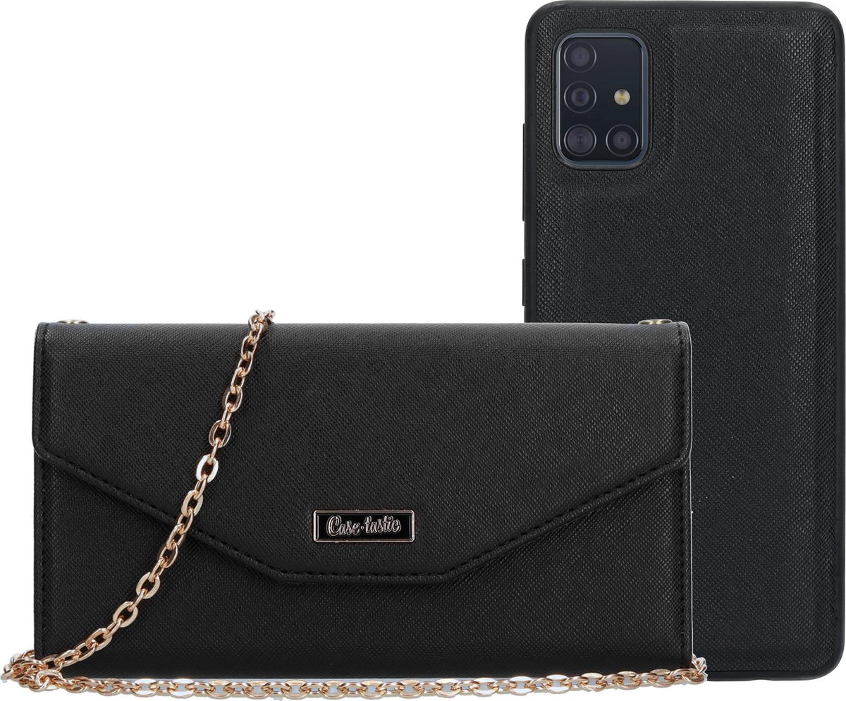 Samsung Galaxy A51 Hoesje - Casetastic - Serie - Kunstlederen 2in1 Case / Clutch - Zwart - Hoesje Geschikt Voor Samsung Galaxy A51