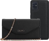 Samsung Galaxy A51 Hoesje - Casetastic - Serie - Kunstlederen 2in1 Case / Clutch - Zwart - Hoesje Geschikt Voor Samsung Galaxy A51