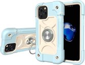 Schokbestendige siliconen + pc-beschermhoes met dubbele ringhouder voor iPhone 12 mini (ijsblauw)