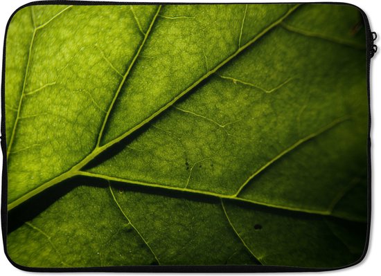 Housse ordinateur 13 pouces 34x24 cm - Biologie - Housse Macbook & Laptop Close-up of a leaf - Housse ordinateur portable avec photo