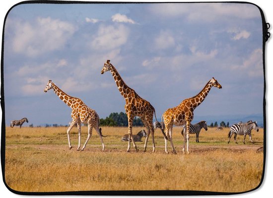 Housse ordinateur 13 pouces 34x24 cm - Kenya - Housse Macbook & Laptop Girafes au Kenya - Housse ordinateur portable avec photo