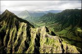 Walljar - Valleys Hawaii - Muurdecoratie - Poster met lijst